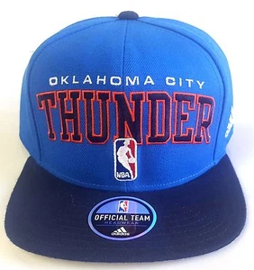 NEW ADIDAS NBA Oklahoma City Thunder Embroidered Flatbill Snapback Cap Hat - Picture 1 of 3