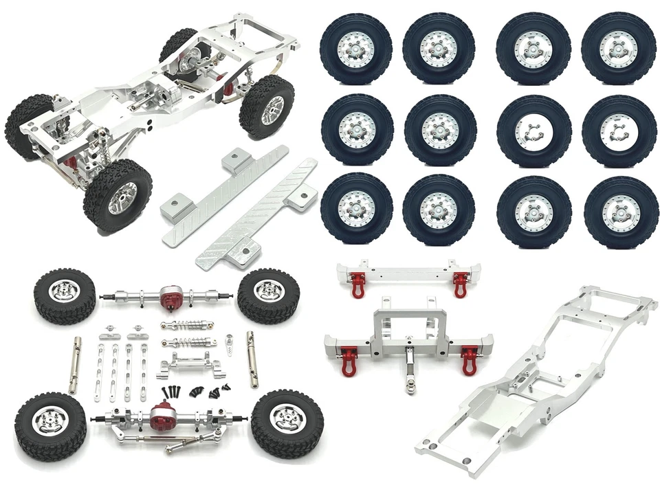 Metal Frame/Tires/Axle Assembly/Shock Upgrades Kits for MN 1/12 LC79 MN82 RC Car - Image 1 of 1
