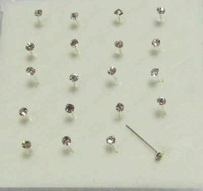 Piercing naso nasini brillantino punto luce asta pieghevole argento orecchino - Immagine 1 di 2