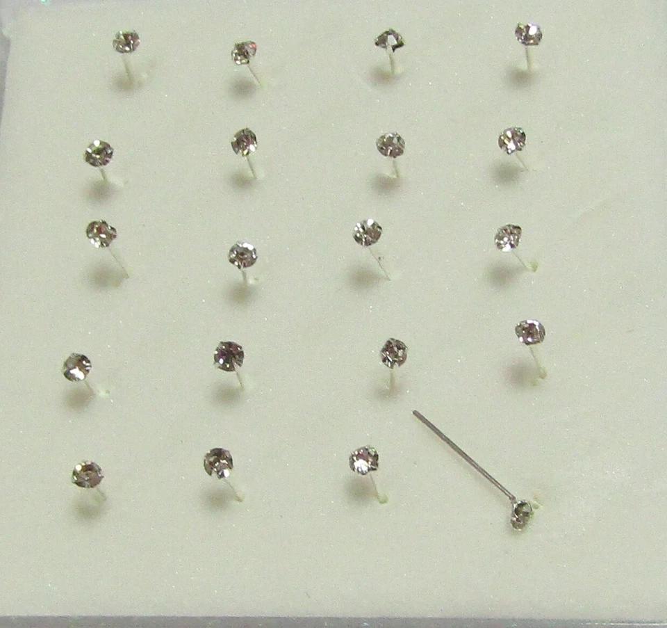 Piercing naso nasini brillantino punto luce asta pieghevole argento orecchino - Immagine 1 di 2