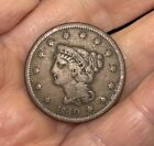 1840 Us Liberty Vf Braided Hair Large One Cent Sm Stars