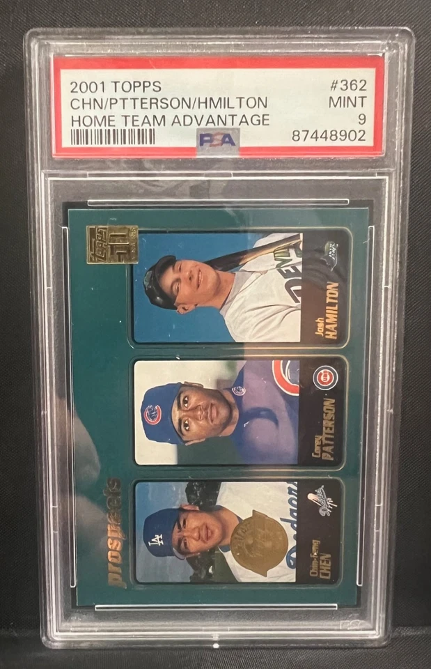 2001 Topps HFA 362 Josh Hamilton / Corey Patterson / Chin-Feng Chen PSA 9 RC - Image 1 of 1