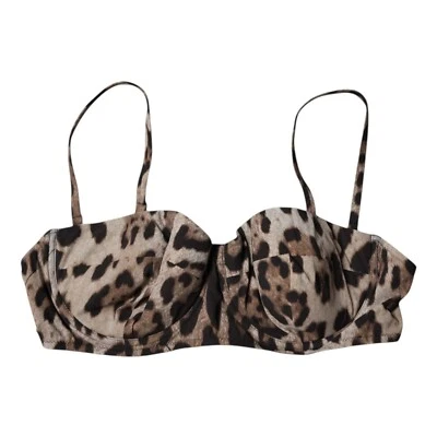 DOLCE & GABBANA Ropa Interior Marrón Leopardo Nylon Balconcino Sujetador IT4 / L RRP 360usd Foto 1 de 4