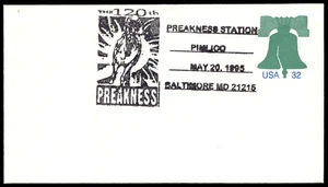 1995 USA Liberty Bell 32¢ FDC 120th Preakness Station USPS Stamp - Picture 1 of 4