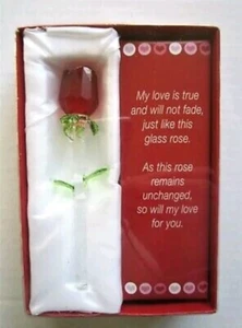 Romance Valentines Day Say I Love You with this Handmade Glass Roses - Picture 1 of 8