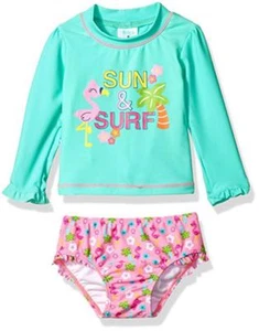 Kiko & Max Girls Turquoise Rashguard Swim Set Size 2T 3T 4T 4 5 6 6X - Picture 1 of 1