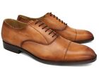 *E13 UK 8 NEW MENS LACUZZO BROWN FULLY LEATHER DRESS SMART WEDDING SHOES EU 42
