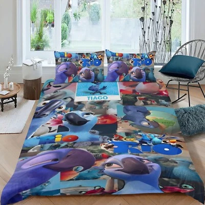 Rio 3 peças conjuntos de roupa de cama conjuntos de capa de edredom todas as estações para crianças macio leve - Imagem 1 de 4