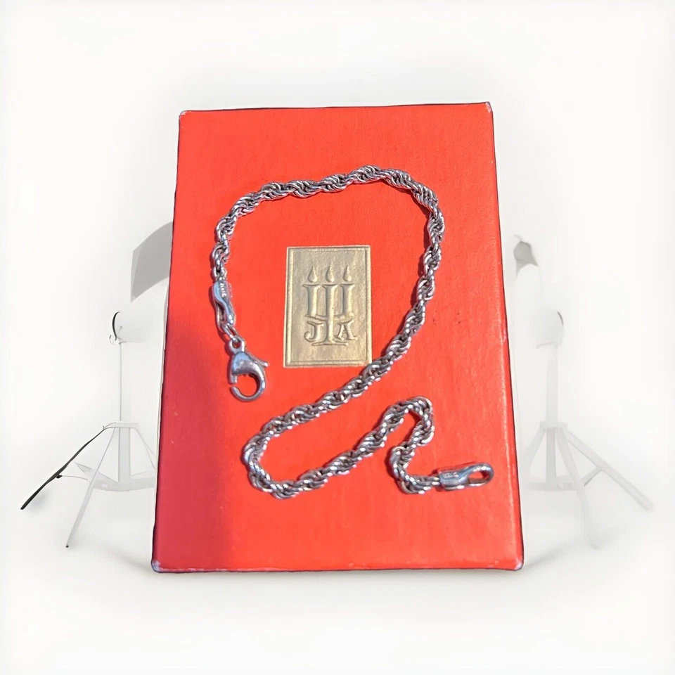 Brazalete James Avery Retirado Plata Esterlina Vintage Cuerda Pesada 7.9" MUY RARO Foto 1 de 4