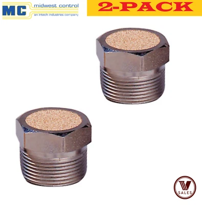 ¡PACK DE 2! Midwest Control BV-50 Bronce Sinterizado Respirador Ventilación 1/2" NPT Cuerpo de Latón Foto 1 de 4