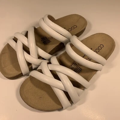 Coconuts By Matisse White Zurie Sandals Size 7 Womens slide leather - Image 1 of 4