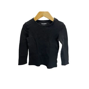 Old Navy 4t Long Sleeve Waffle Knit Black Top Girls Casual Winter - Picture 1 of 4