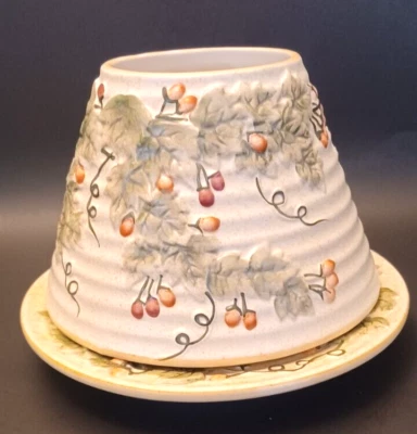 洋基蜡烛大罐装灯罩和底板葡萄和藤蔓 — 第 1/4 张图片