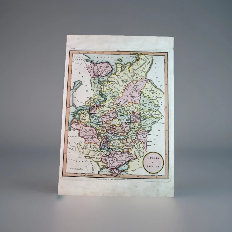 Mapa antiguo "Rusia en Europa" - Laurie & Whittle, Londres, 1810 original RARO Foto 1 de 4