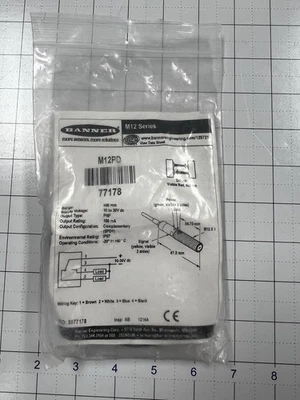 BANNER M12PD Photoelectric Sensor – Industrial Automation Detection - Image 1 of 3