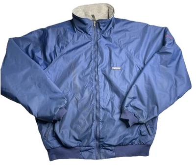 Chaqueta Bomber De Colección Patagonia Para Hombre Forrada de Vellón Azul Nylon Cremallera Talla Grande Foto 1 de 4
