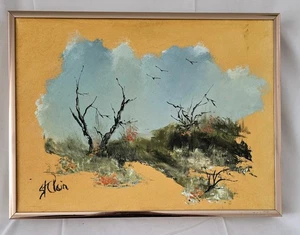 Vintage Mid Century Modern Desert Landscape Painting Signed St. Clair 12" x 16" - Picture 1 of 4