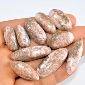 10Pc 308Ct Natural Rhodochrosite Loose Cabochon Gemstone Lot 37x11 23x10mm #3231 - Picture 1 of 4