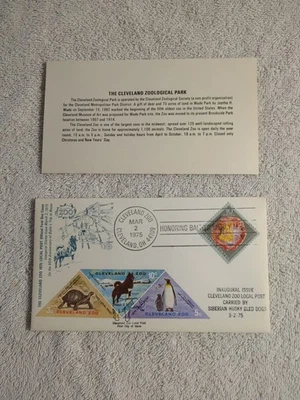 1975 Cleveland Zoo Local Post First Day Cover Honoring Balto Carried By Dog Sled - Image 1 of 4