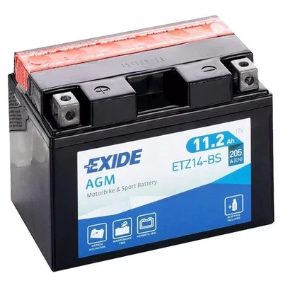 BATTERIA MOTO EXIDE ETZ14BS KYMCO BMW KAWASAK HONDA 12V 11,2 AH CTZ14SBS-YTZ14-S - Image 1 of 4