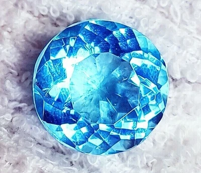 9.60 Ct Aquamarine Round Shape Loose Gemstone With Certificate - Image 1 of 4