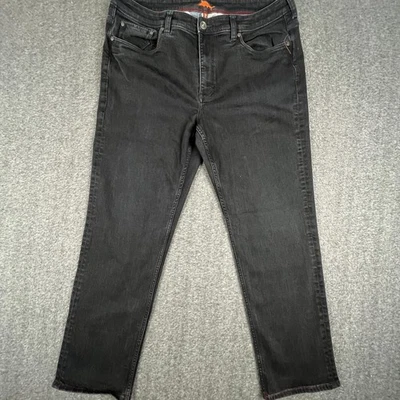 Jeans Tommy Bahama Para Hombre 38x32 Negro Gris Pierna Recta Elastizados Denim 5 Bolsillos Foto 1 de 4