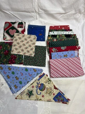 Pequeños restos de tela estampados navideños colchas vintage manualidades de costura Foto 1 de 4