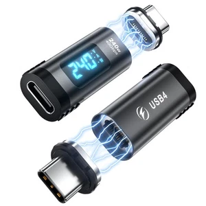 Digital Display USB C Magnetic Adapter PD 240W 24Pin(2 Pack) with Voltage Cur... - Picture 1 of 7