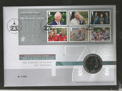 2018 PRINCE CHARLES 70th BIRTHDAY £5 B.U. COIN COVER .[81 - Image 1 of 2