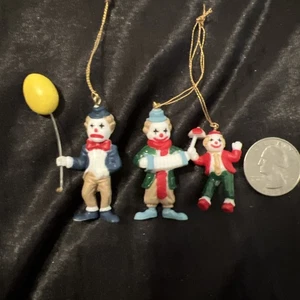 Miniture clown ornament lot of 3 - Picture 1 of 4