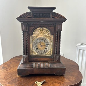 Large Antique Junghans Chiming Mantel Clock Circa 19th Century. Working - Picture 1 of 17