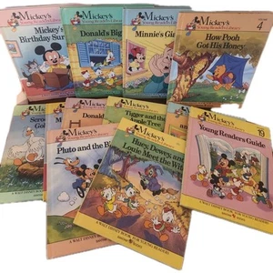 Mickeys Young Readers Library Book Lot Of 12 Vintage - Picture 1 of 13