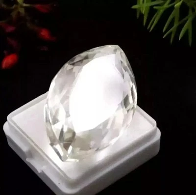Outstanding White Topaz Marquise Cut 71-72 Ct Glossy Loose Gemstone Certified - Image 1 of 4
