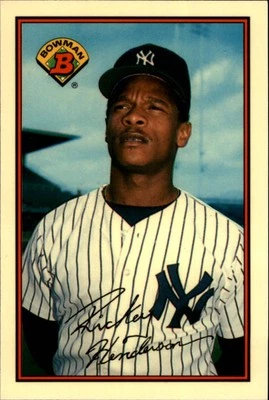 Bowman Tiffany 1989 (brillante) #181 Rickey Henderson New York Yankees Foto 1 de 2