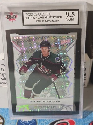22-23 UD Ice Dylan Guenther Rookie KSA 9.5 🔥🔥🔥 Greyscale Variant #/99 - Image 1 of 2