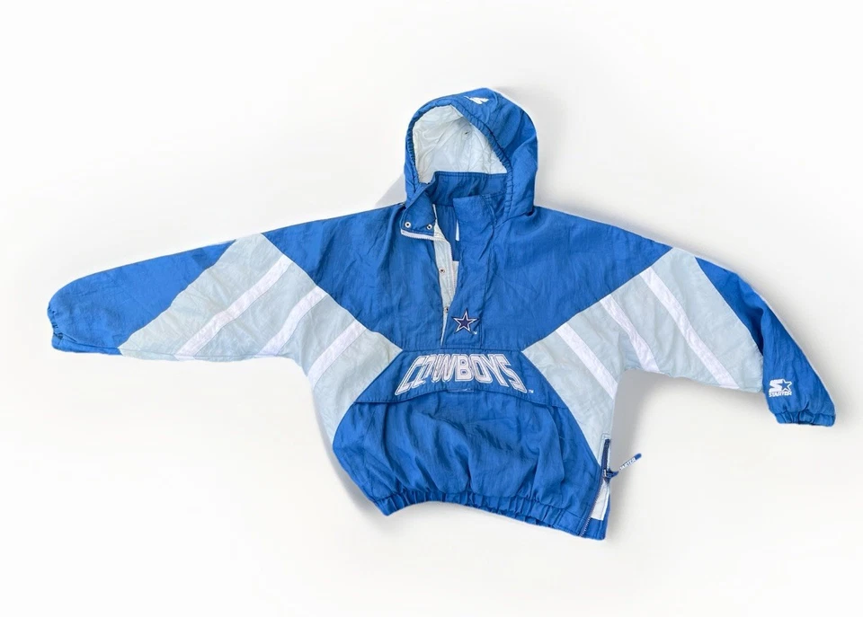 Винтажный 90-х стартер Dallas ковбоев куртка пуловер размер XL пуховик четверть молнии - Изображение 1 из 4
