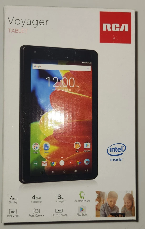 RCA 7" Voyager Tablet 16GB Memory Storage Android Quad Core Black Unsealed NEW - Image 1 of 4