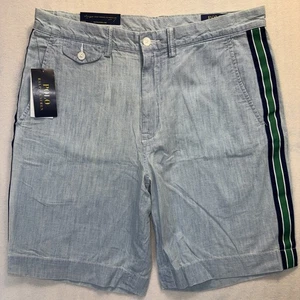 Polo Ralph Lauren Herren Chambray Shorts klassische Passform 9" leichte Seitenstreifen 32 - Bild 1 von 8