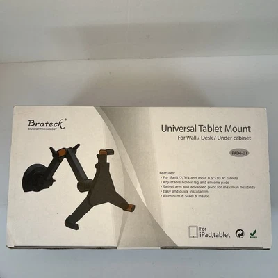Universal Tablet Mount for Wall Desk or Under Cabinet 8.9” - 10.4” Swivel Adjust - Image 1 of 4