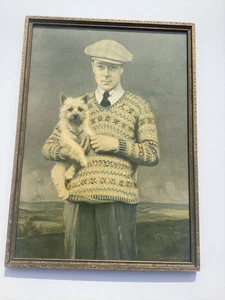 Rare Vintage Prince of Wales And His Favorite Dog Lithograph - Picture 1 of 9