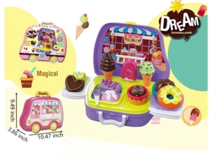 25PCS. Kids Pretend Ice Cream Playset with Stickers and Storage Van Case - Picture 1 of 4