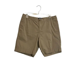 Lands End Khaki Tan Chino School Uniform Shorts Pockets Cotton Girls Size 14+ - Picture 1 of 10