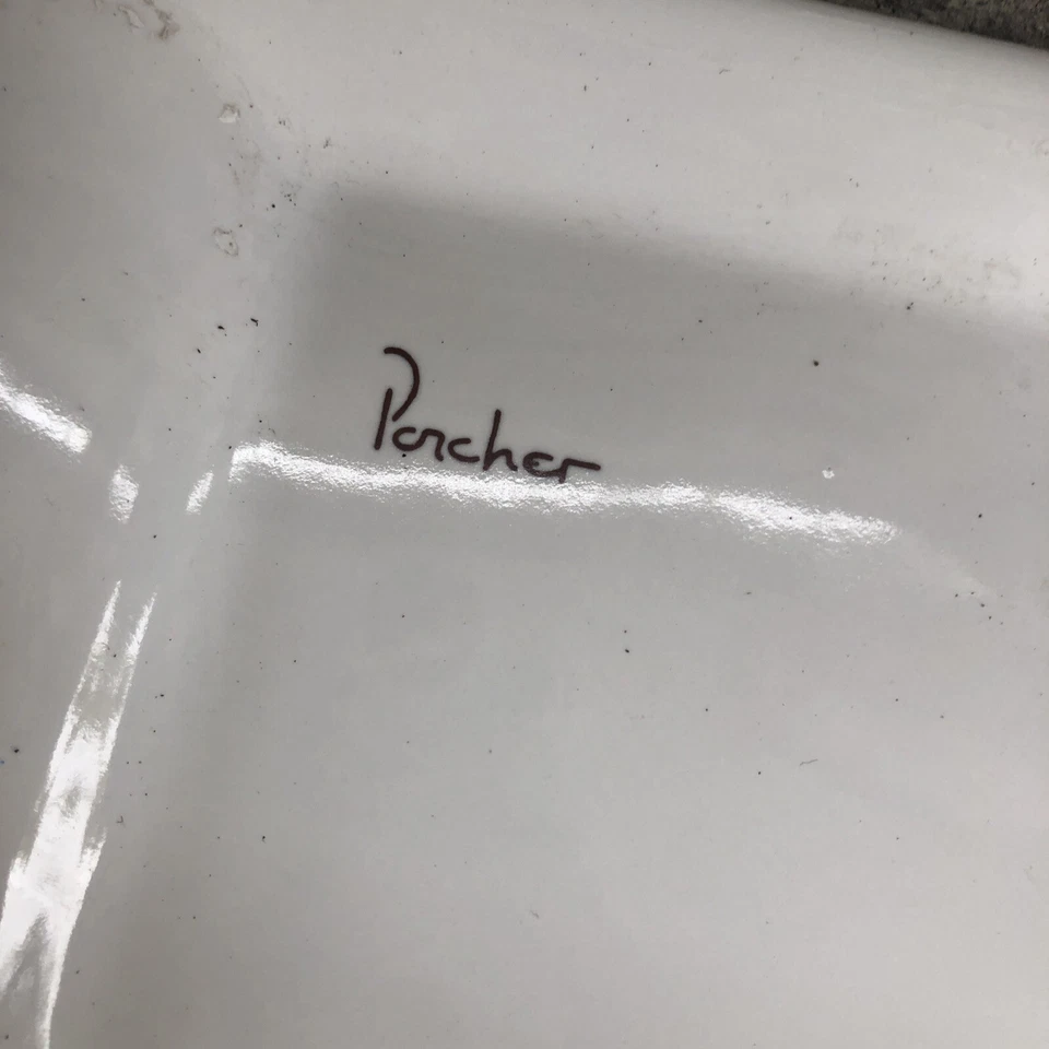 Lavabo Porcher sur colonne / pied + robinetterie + accessoires plomberie - Photo 1/4