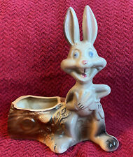 Vintage 1950's Bugs Bunny Cartoon Character Planter Marked Warner BROS Brothers