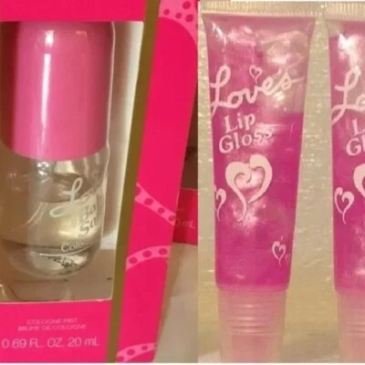 Nuevo en caja Vintage Love's Baby Soft Colonia Bruma .69oz + 3 Loves Brillo Labial Transparente Dana Foto 1 de 4