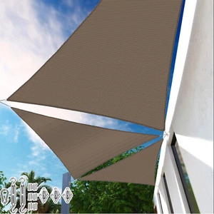 Sombra de sol vela triángulo marrón dosel refugio cubierta para jardín exterior patio - Imagen 1 de 38