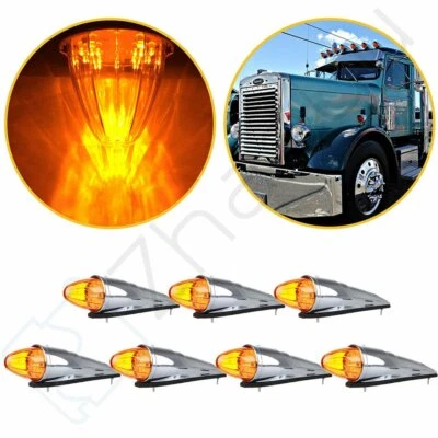 Luz superior marcador cabina de funcionamiento superior 7X 390 mm ámbar 17 diodos para Peterbilt Foto 1 de 4