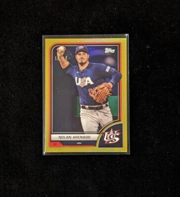 2023 Topps World Baseball Classic Nolan Arenado Gold Foil /50 Variation TEAM USA - Image 1 of 2