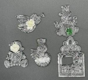 Bleikristall 24% Crystal Assorted Christmas Ornaments Lot of 5 Made In Germany - Picture 1 of 18