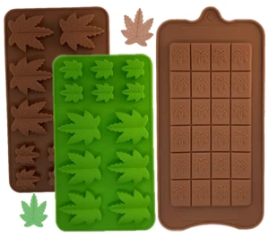 3Silicone Marijuana Leaf Chocolate Mold and Chocolate bar breakable Mold, Gummy, - Picture 1 of 5